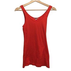 James Perse Ribbed Daily Tank Bright Red Orange Size 1